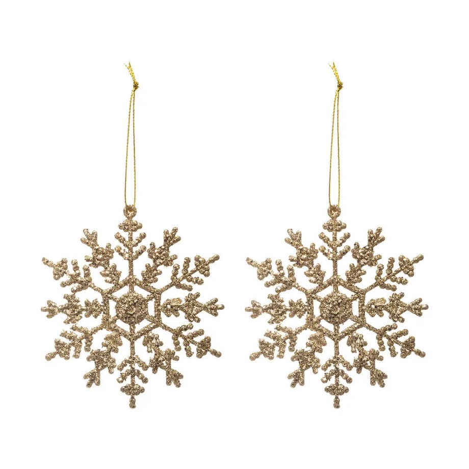 Zawieszki, brokatowe śnieżynki, 2 szt.