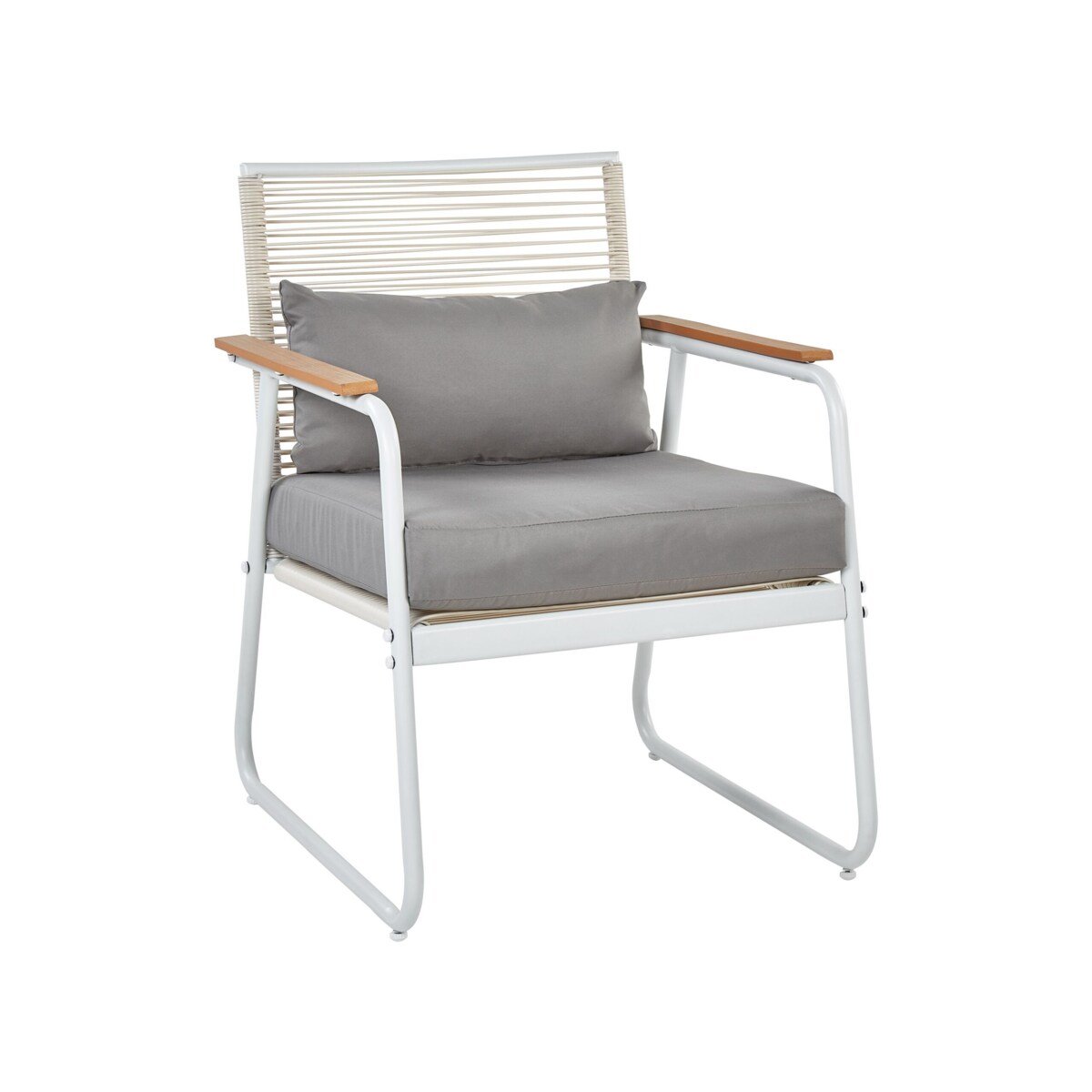 Duży zestaw wypoczynkowy dla 4 osób Stal Biały POMONTE