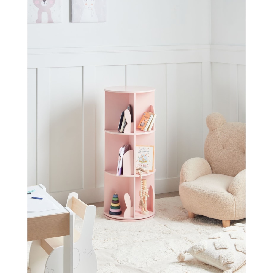 Obrotowy regał CANEY MDF 94 cm Pastelowy róż