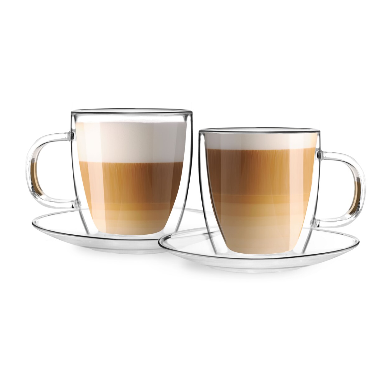 Komplet 2 filiżanek ze spodkami z podwójną ścianką 250ml Amo 27565