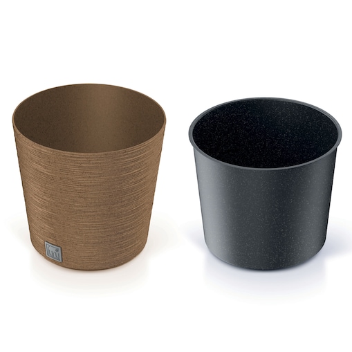 Doniczka Donica Ogrodowa 25 Cm Okrągła Na Taras Do Ogrodu Domu Eco Wood Kawa