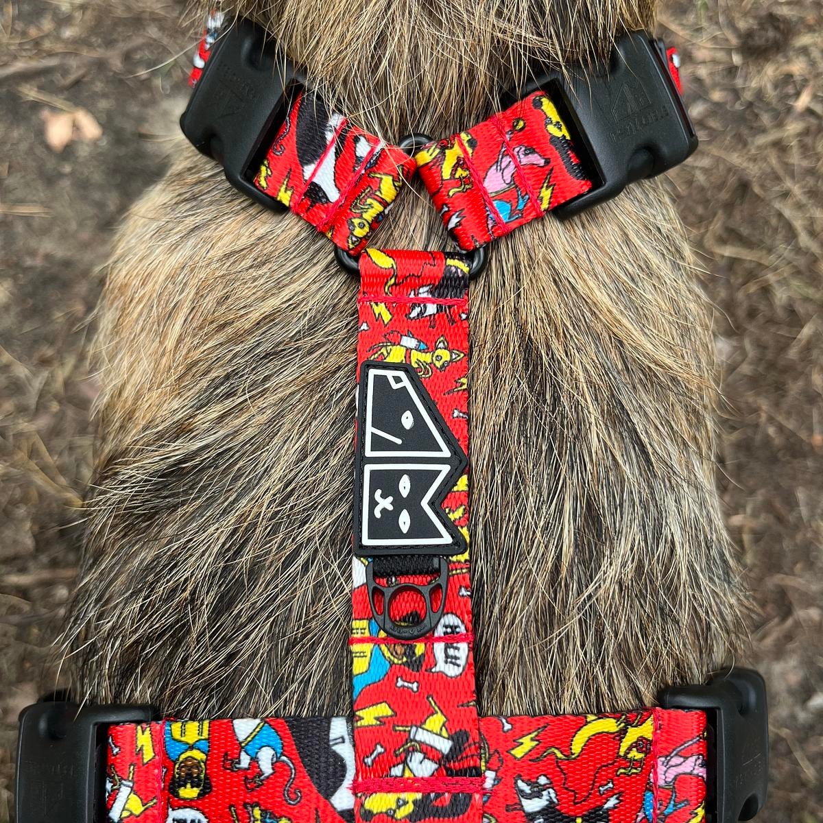 Szelki guard Stay on "Pies, ktory lata najlepsze ma za sobą" - Szerokość taśmy: 38mm, Rozmiar: XL