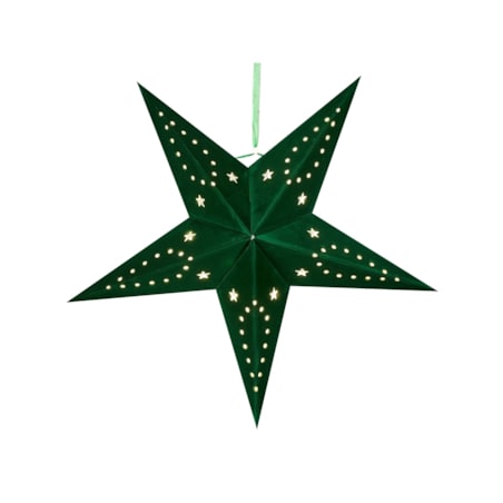 Zestaw 2 wiszących gwiazd welurowych LED 45 cm zielony MOTTI
