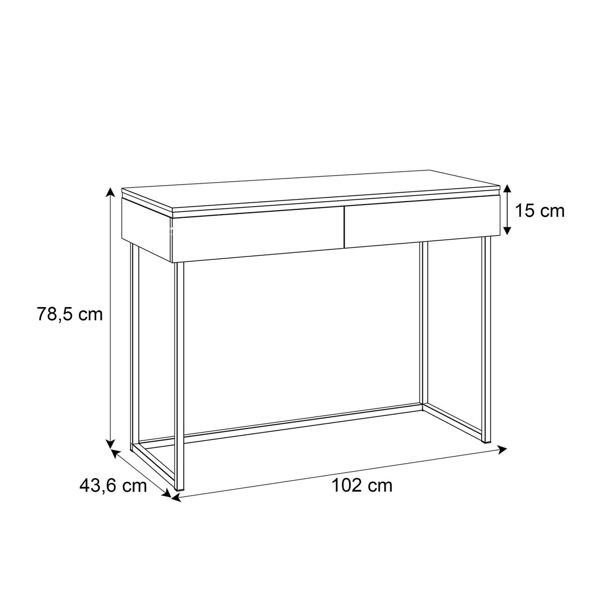 Konsola AURORA na stelażu kaszmir