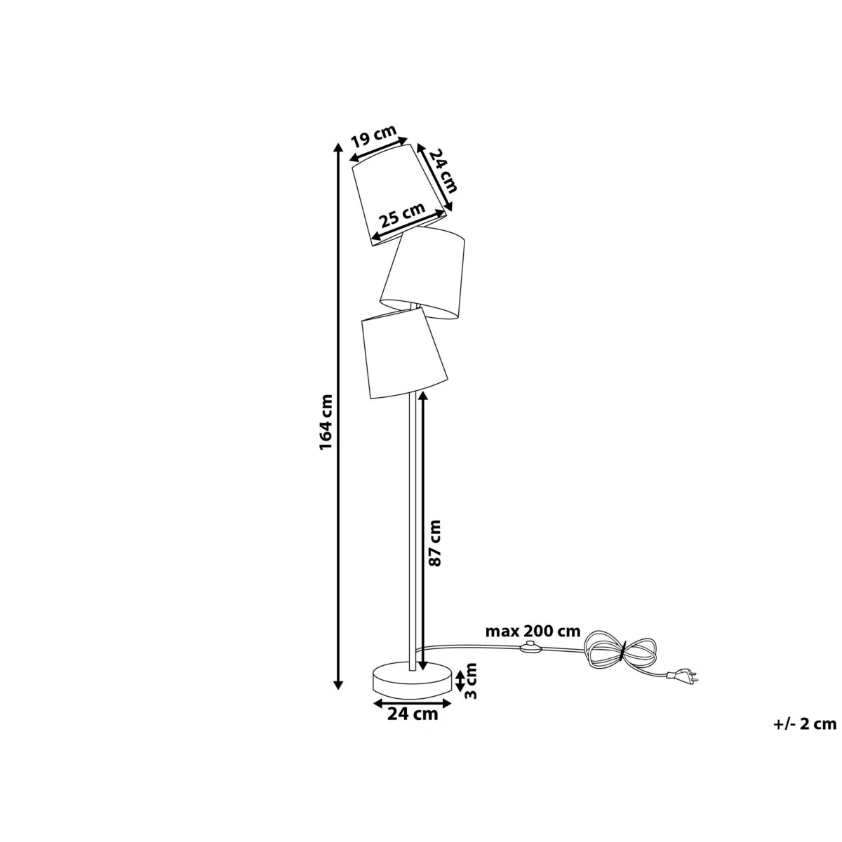 Lampa podłogowa metalowa czarna RIO GRANDE