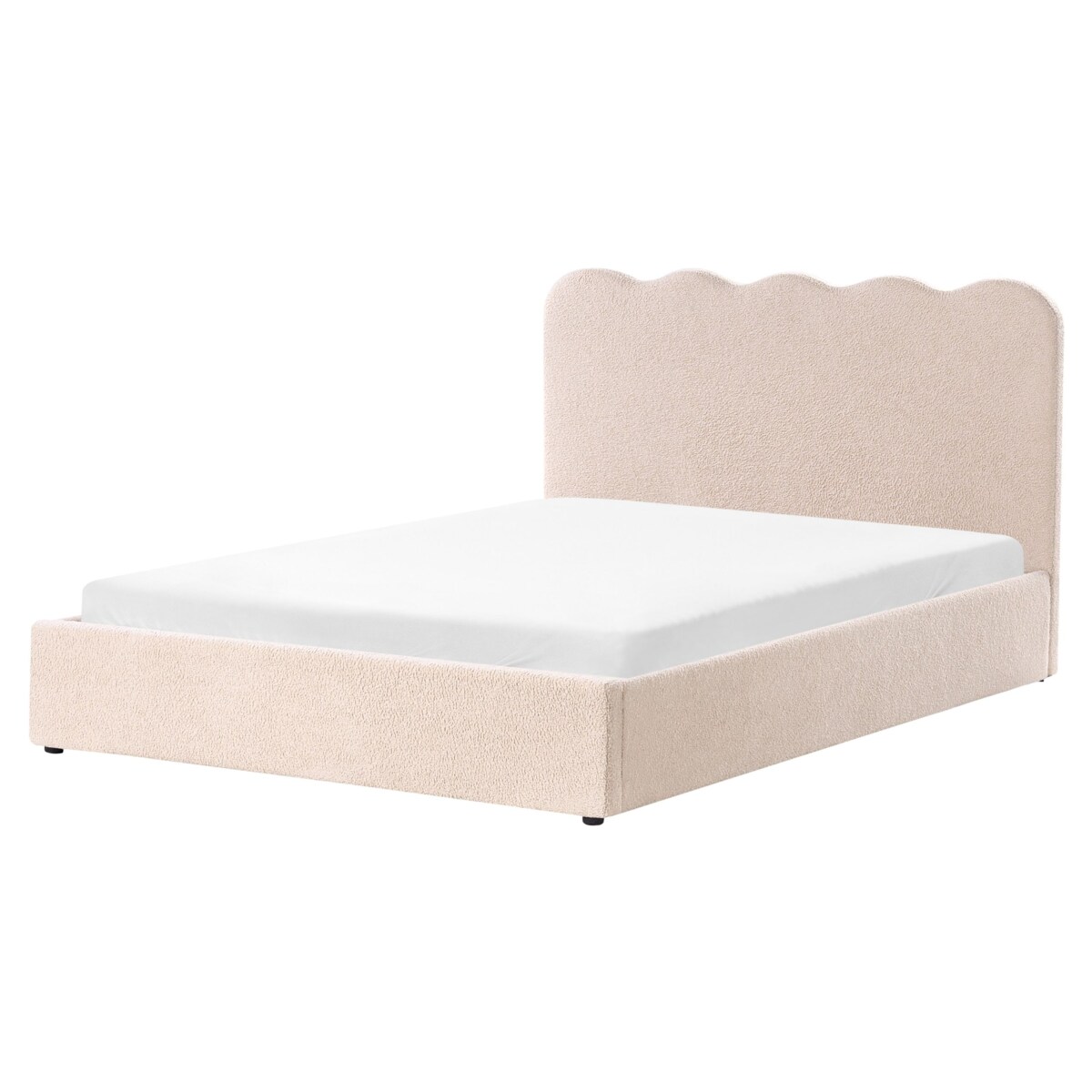 Łóżko z pojemnikiem Boucle NANTERRE 160 x 200 cm Beżowy