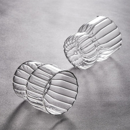 Szklanka ryflowana, puchar z falowanymi ściankami 260 ml 1szt SZK51