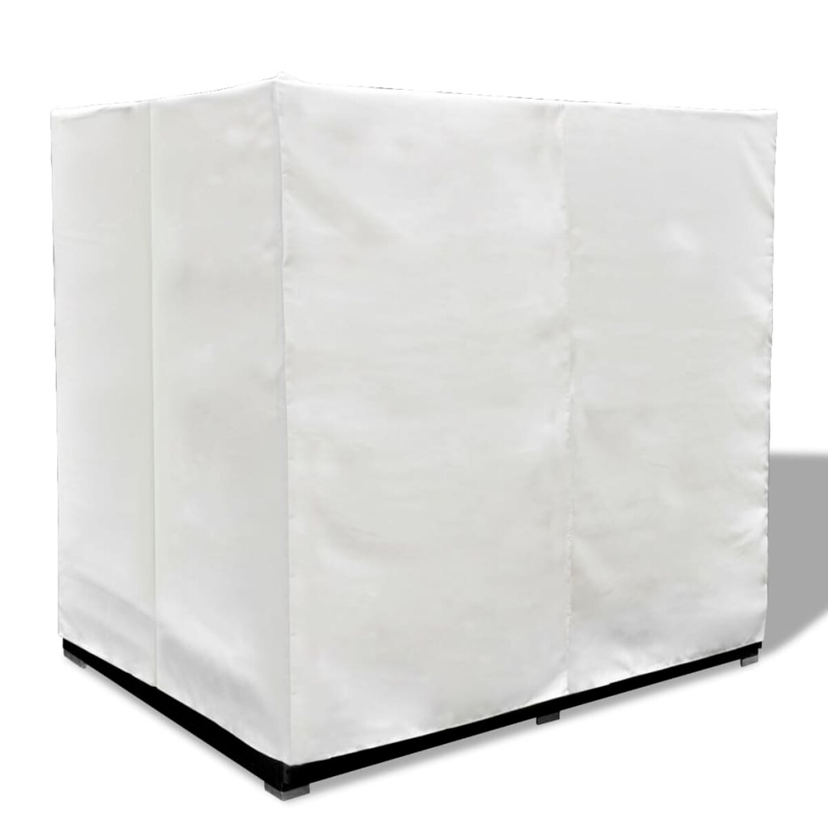 vidaXL Leżak ogrodowy z baldachimem, polirattan, czarny