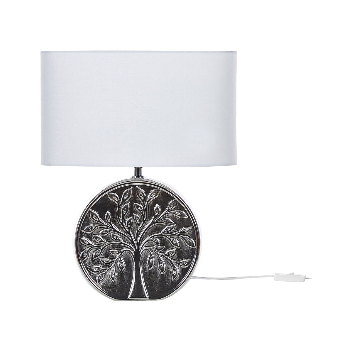 Lampka nocna ceramiczna srebrna KHERLEN