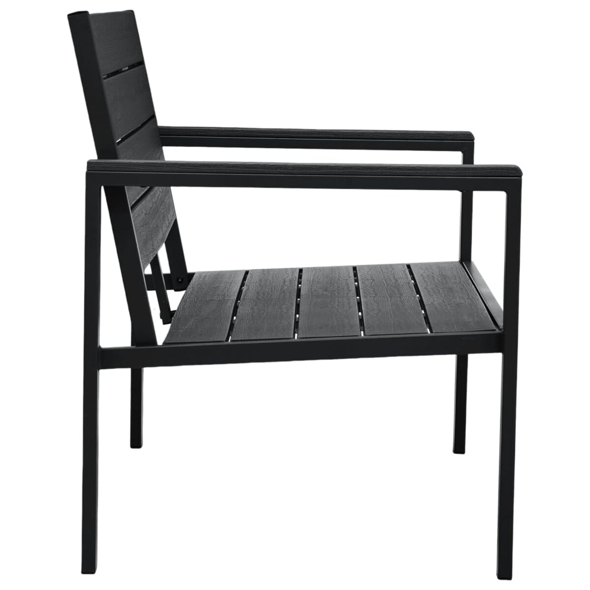 vidaXL Ławka ogrodowa, 120 cm, czarna, HDPE o wyglądzie drewna