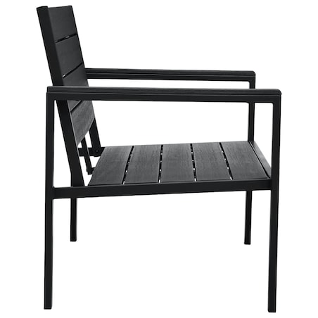 vidaXL Ławka ogrodowa, 120 cm, czarna, HDPE o wyglądzie drewna