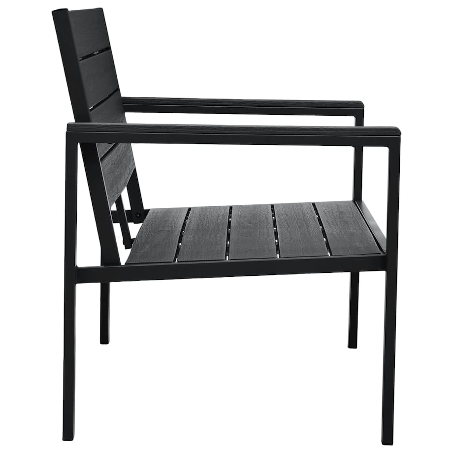 vidaXL Ławka ogrodowa, 120 cm, czarna, HDPE o wyglądzie drewna