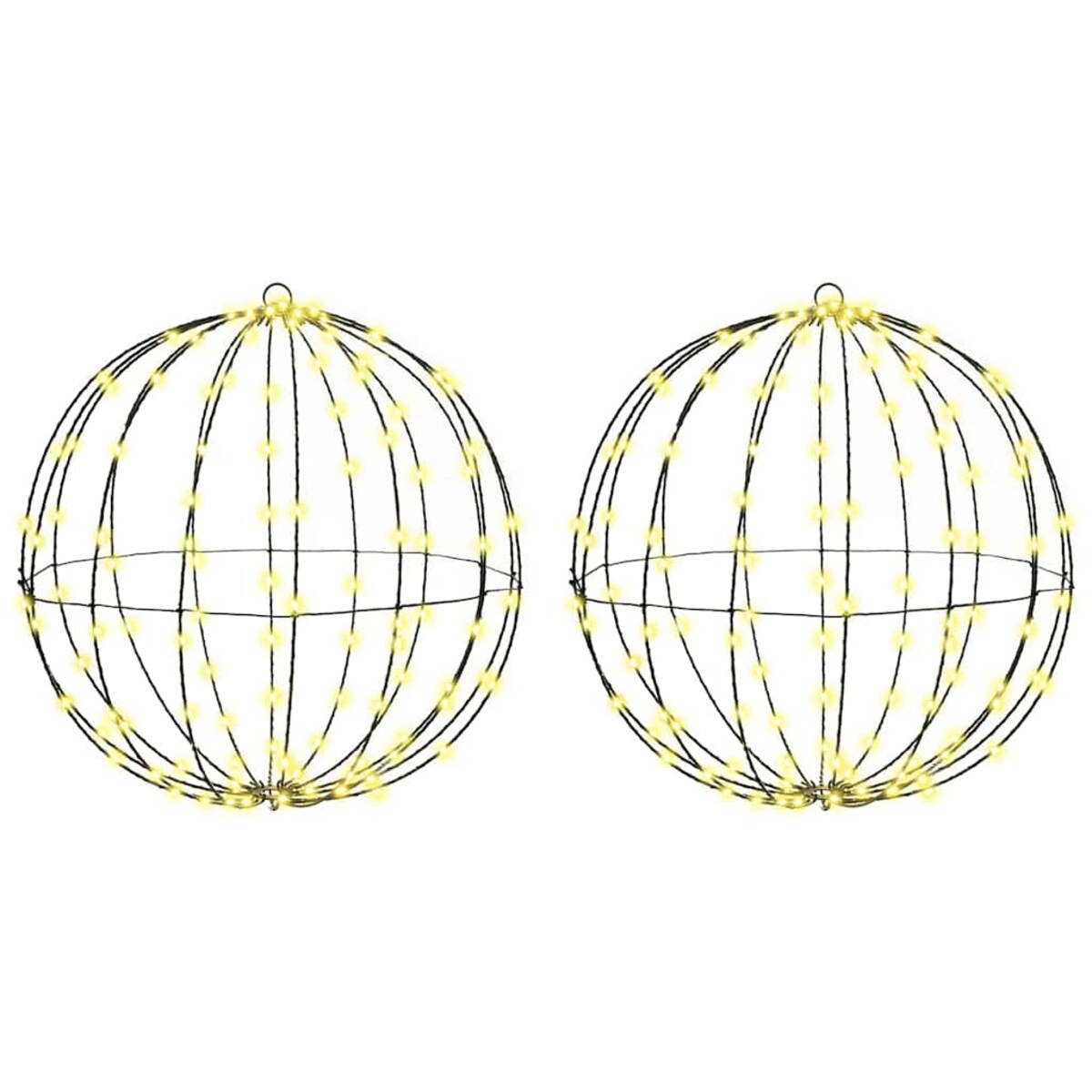 vidaXL Piłka z 320 diodami LED 2 pcs Ciepła biel 50 cm Metal