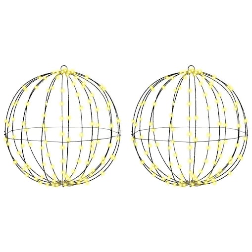 vidaXL Piłka z 320 diodami LED 2 pcs Ciepła biel 50 cm Metal