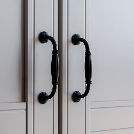 10x uchwyt meblowy czarny uchwyt do mebli szafek szuflad klasyczny