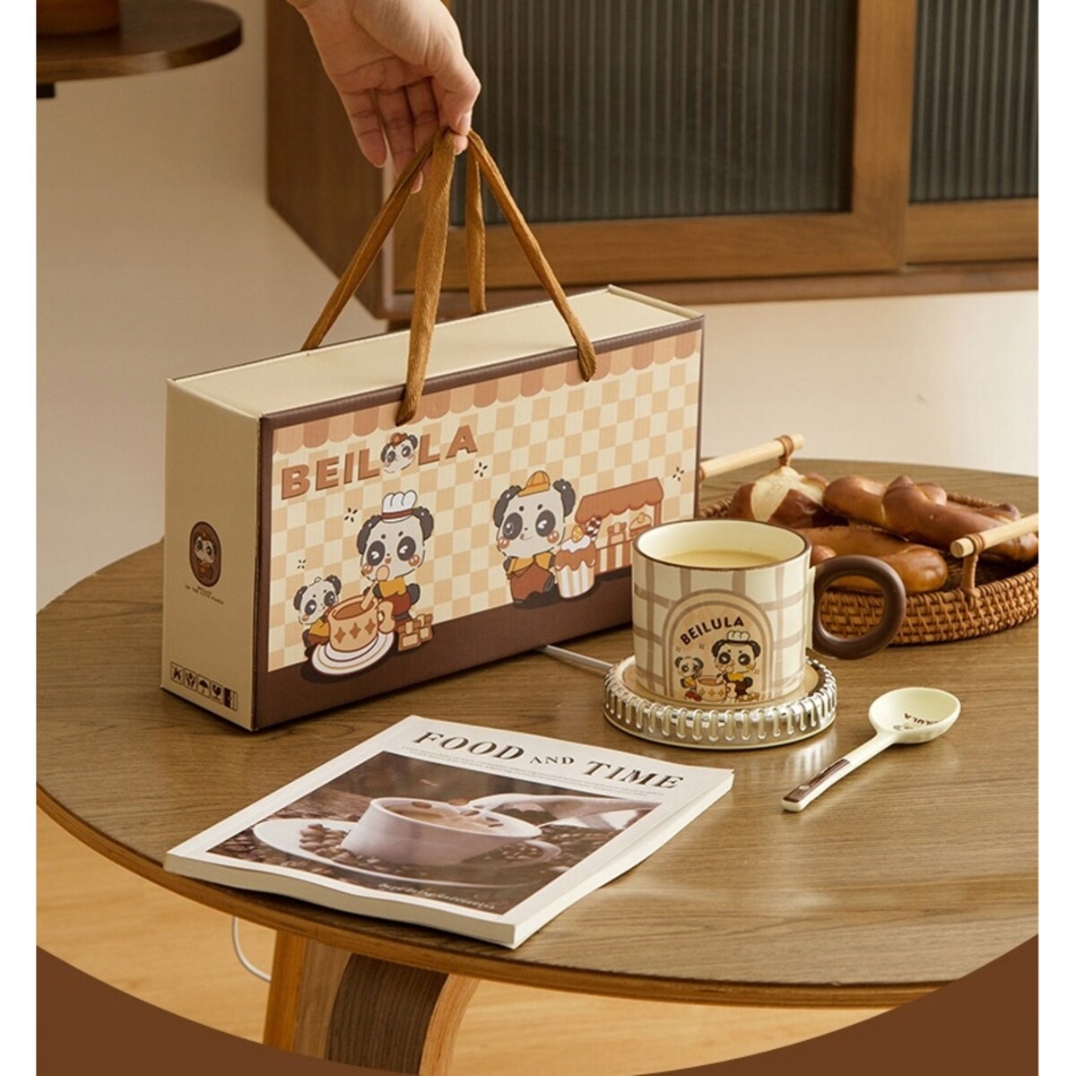 ZESTAW KUBEK Z PODGRZEWACZEM + Łyżka + Kabel USB PREZENT KUBEK ŚWIĄTECZNY