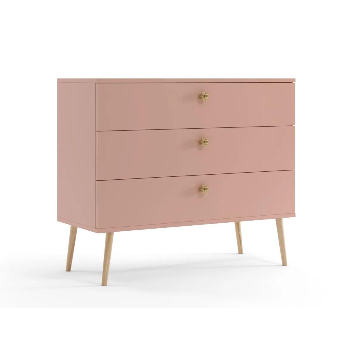 Komoda LEBEL 2 z szufladami 100cm różowa