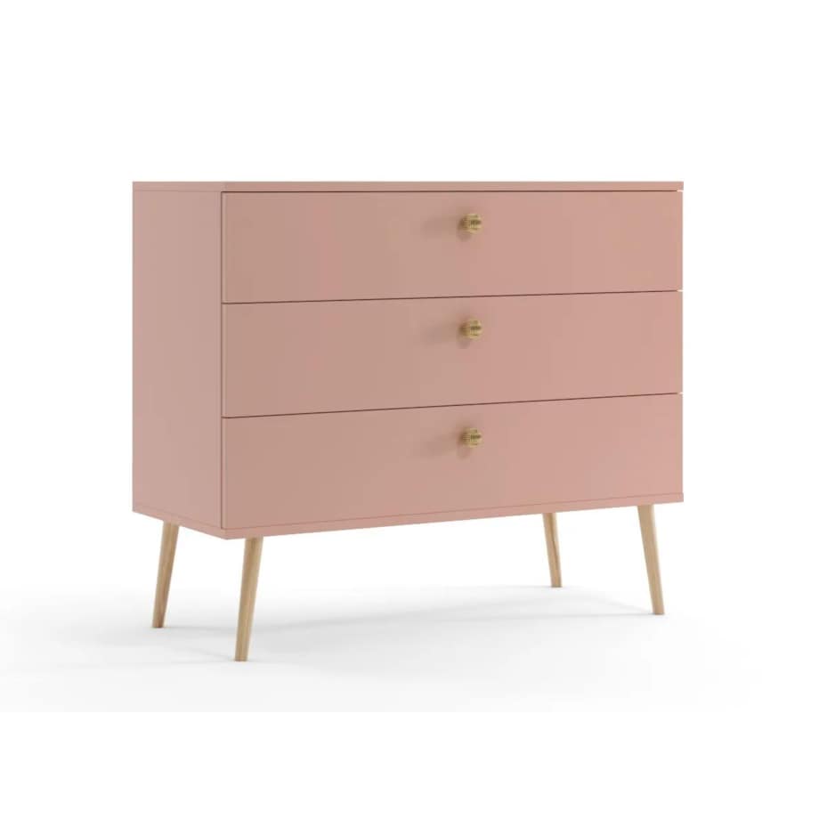 Komoda LEBEL 2 z szufladami 100cm różowa