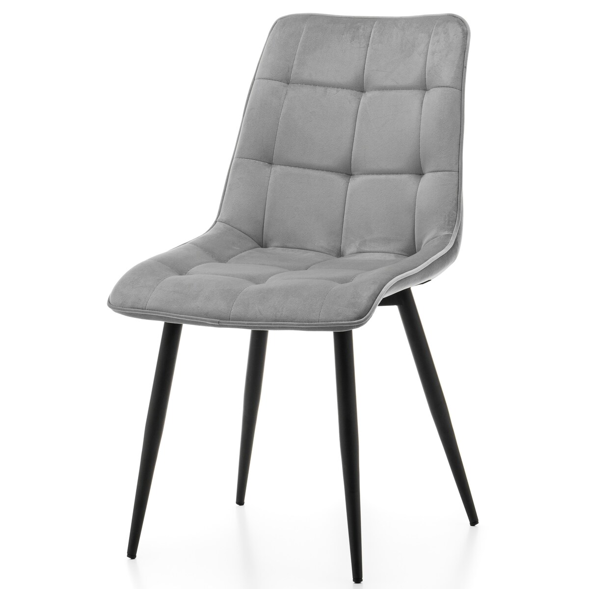 Krzesło tapicerowane welurowe CHIC velvet jasnoszary do salonu jadalni