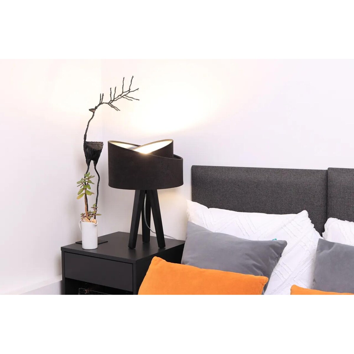 Lampa stołowa GEMSTONE czarna/srebrna/czarna