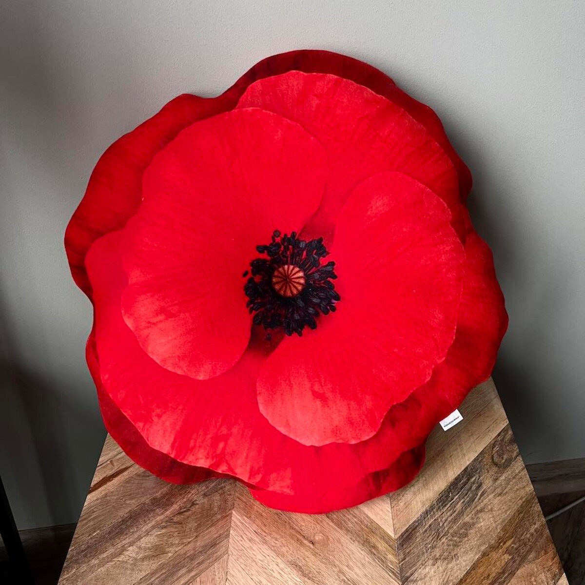 Poduszka duża czerwony Mak polny, kwiat maku