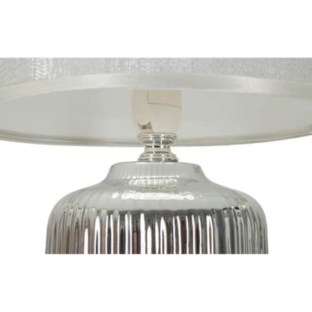 Lampa stołowa Lucina, kolor biały i srebrny, ceramika, żelazo i tkanina, 20 x 20 x 29 cm, 1 x E14, do salonu i sypialni, Mauro Ferretti