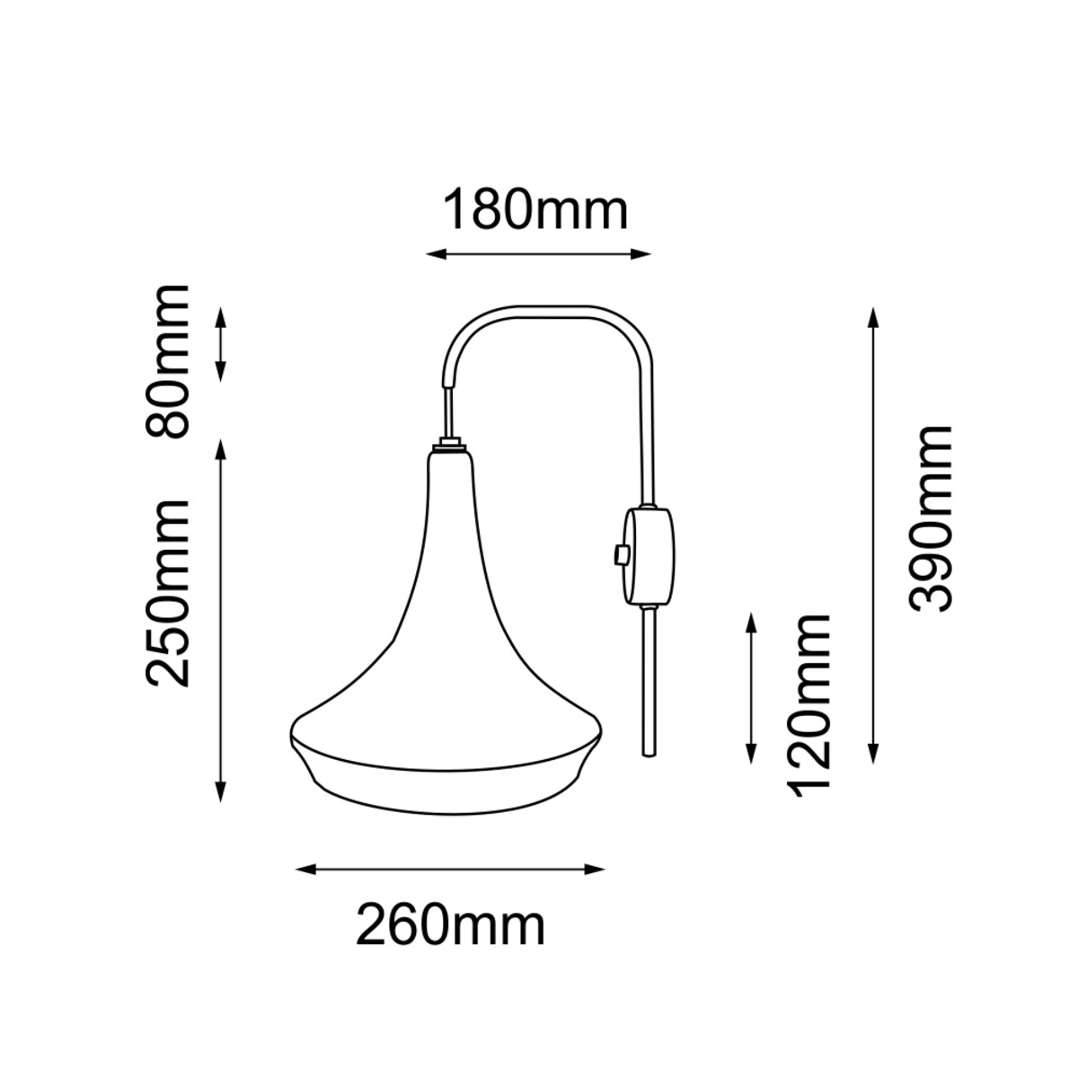 Ścienna lampa bawełniana Mahaka 4031 Shilo z włącznikiem czarna