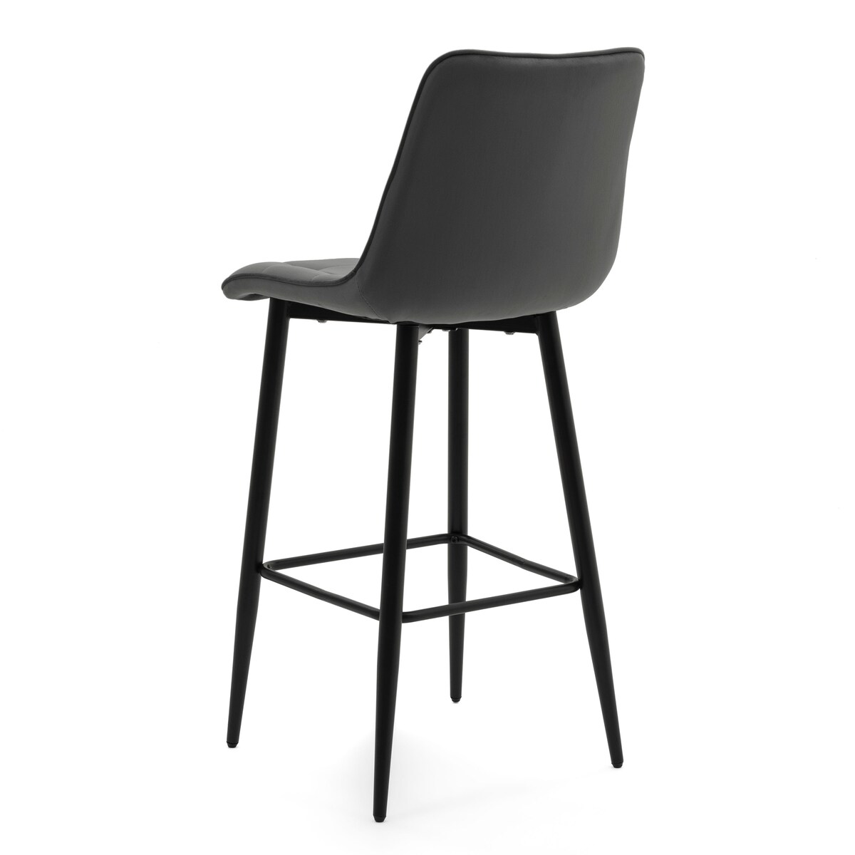 Hoker tapicerowany barowy welurowy CHIC szary do salonu jadalni