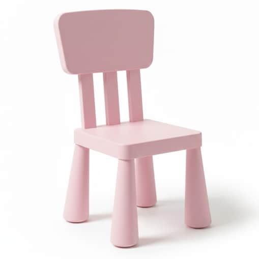 Krzesełko dla dzieci plastikowe z oparciem wygodne do pokoju różowe