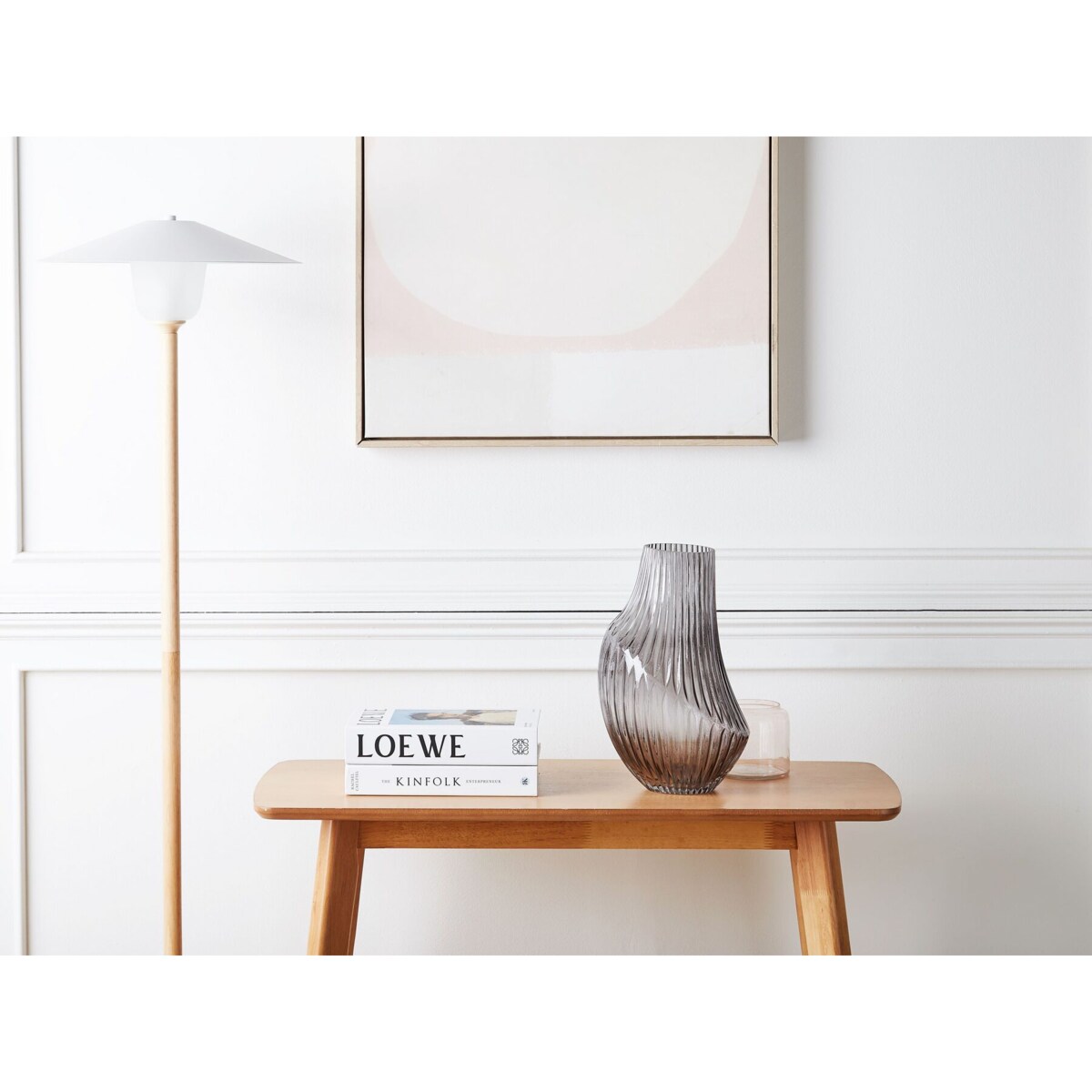 Wazon na kwiaty szklany 36 cm szary MYRSINA