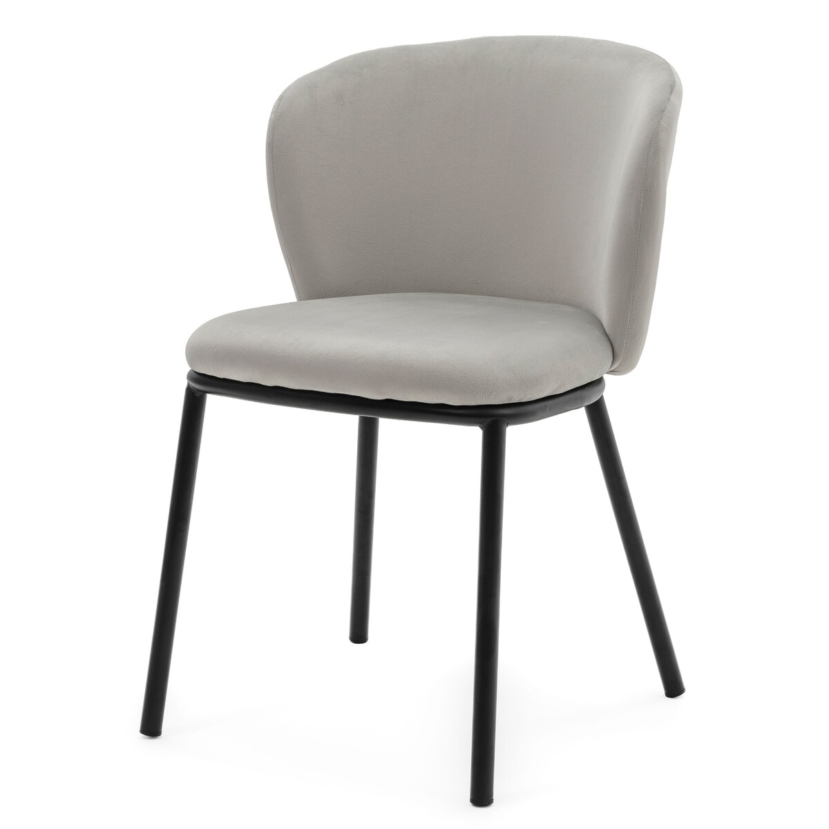 KRZESŁO TAPICEROWANE WELUROWE DO SALONU JADALNI GLAMOUR JASNOSZARE BARI