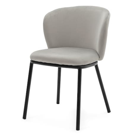 KRZESŁO TAPICEROWANE WELUROWE DO SALONU JADALNI GLAMOUR JASNOSZARE BARI