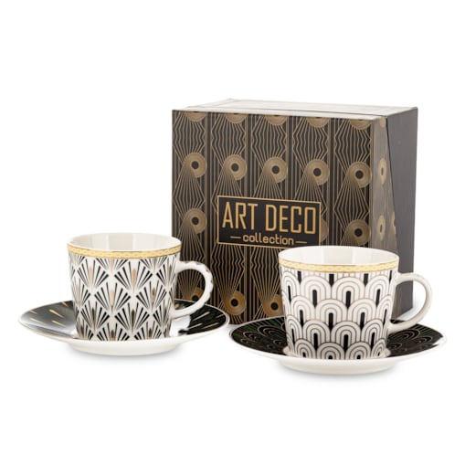 Komplet 2 filiżanek porcelanowych 220 ml ze spodeczkiem DIVERSO