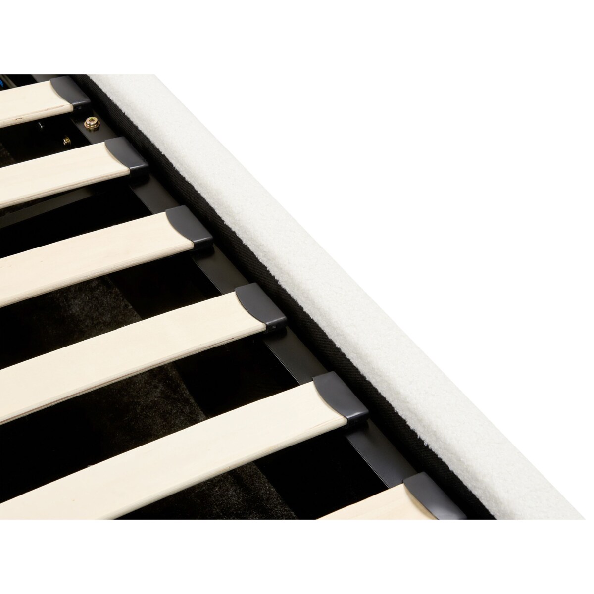 Łóżko z pojemnikiem Boucle ANET 90 x 200 cm Złamana biel