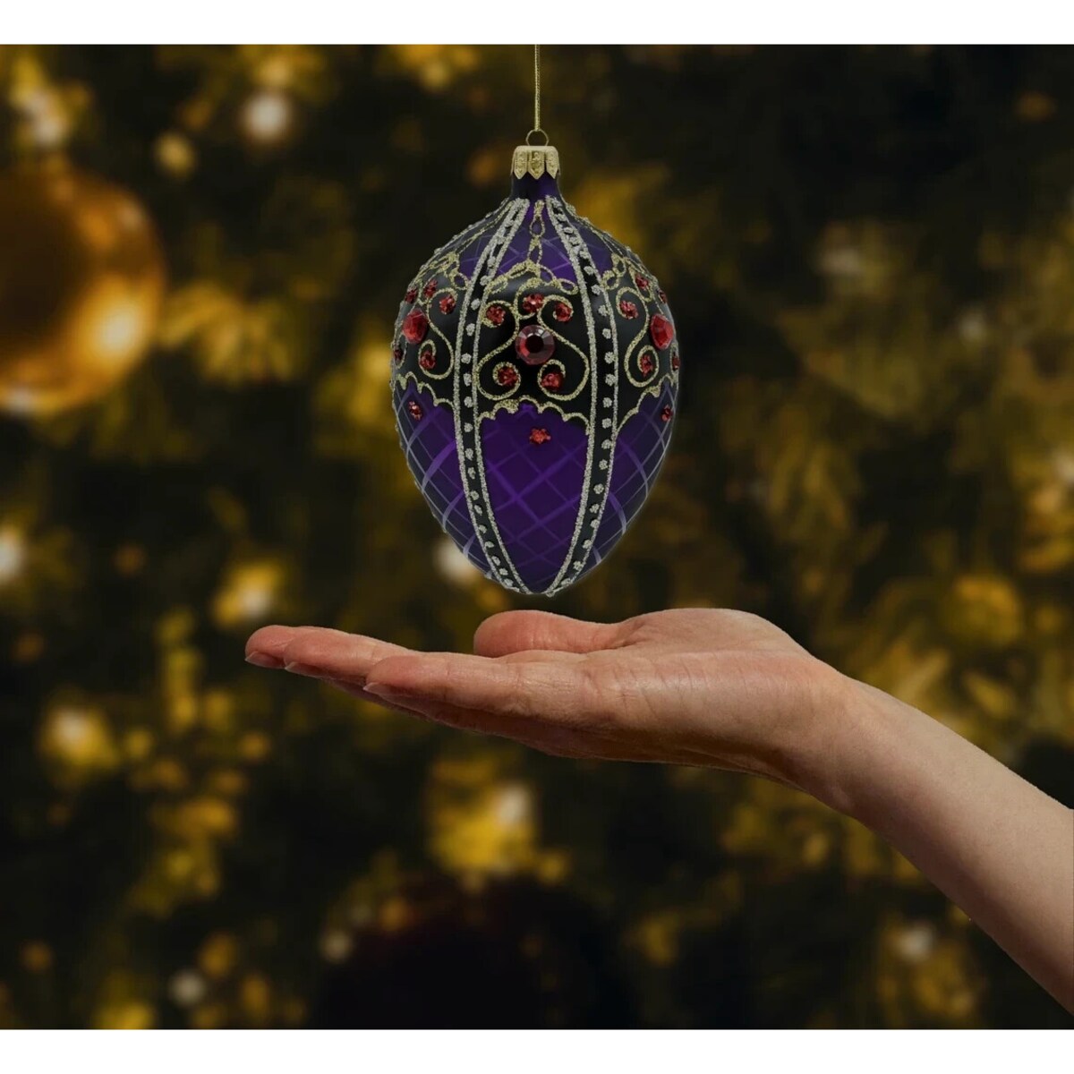 Bombka choinkowa: Ekskluzywne Jajo Faberge: czarno-purpurowe