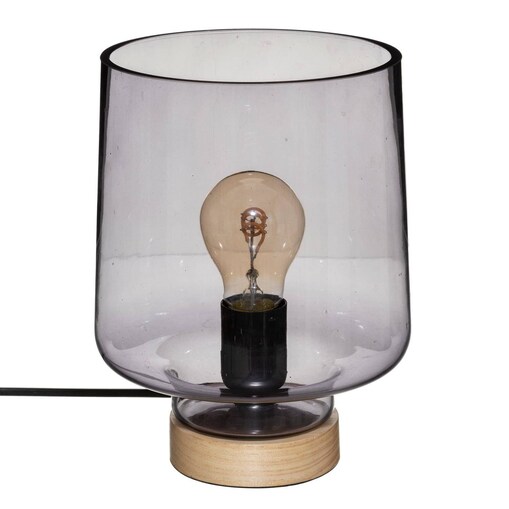 Lampa stołowa loft Mind, szklany klosz, wys. 23 cm