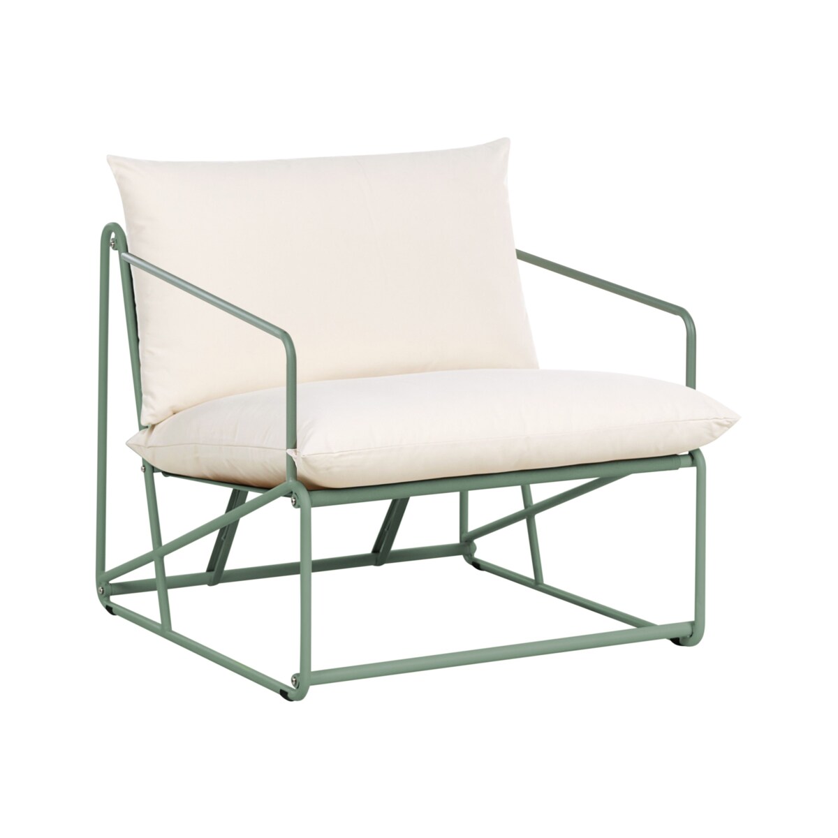 Krzesło ogrodowe z poduszką PONTE Metal Zielony