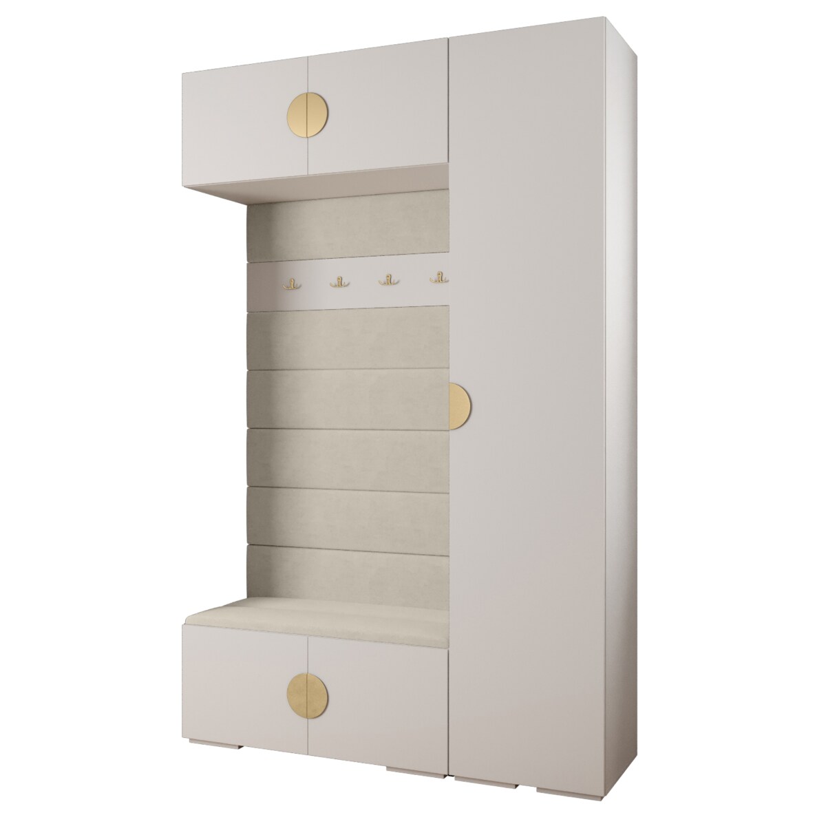 Garderoba do przedpokoju INOVA 4 Z19 biały+złoty+manila02