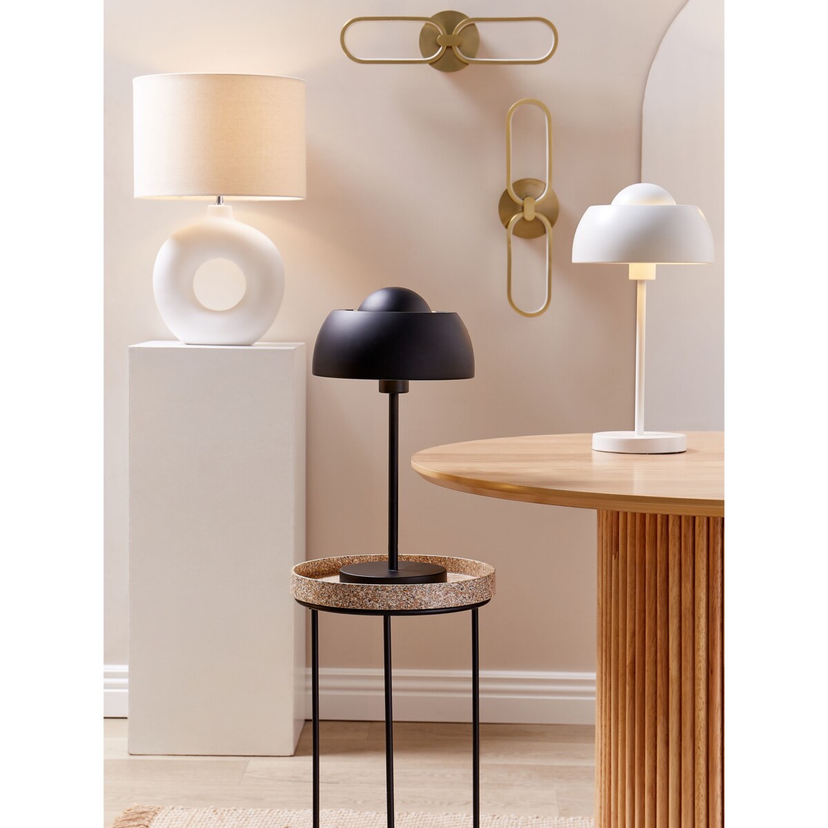 Lampa stołowa ceramiczna biała VENTA