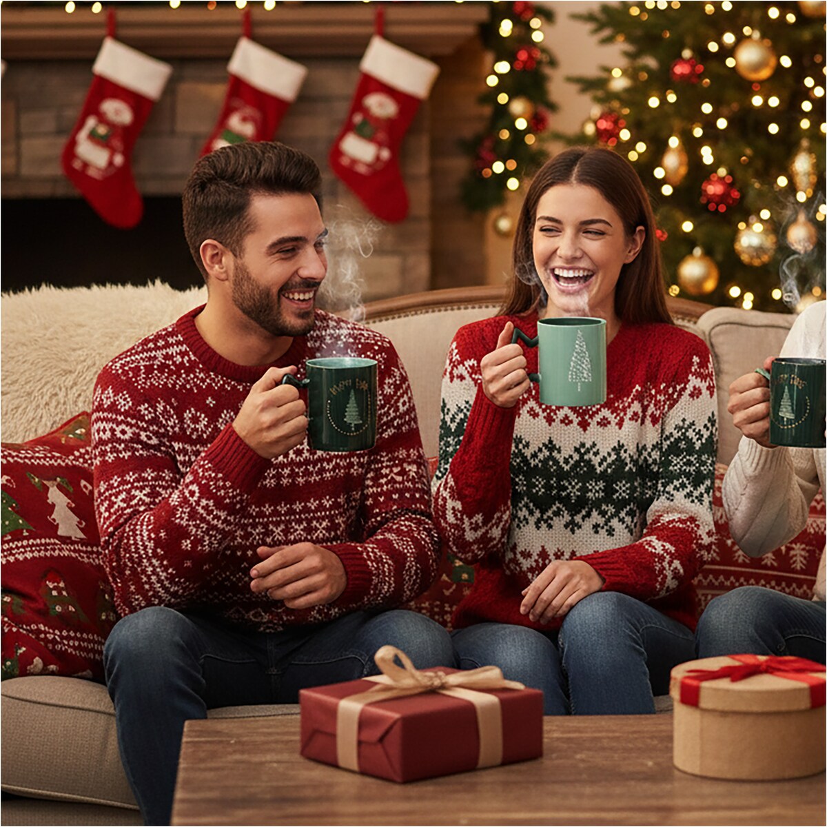 Kubek Z Uchem Świąteczny 380 Ml Porcelanowy Zimowy Świąteczny