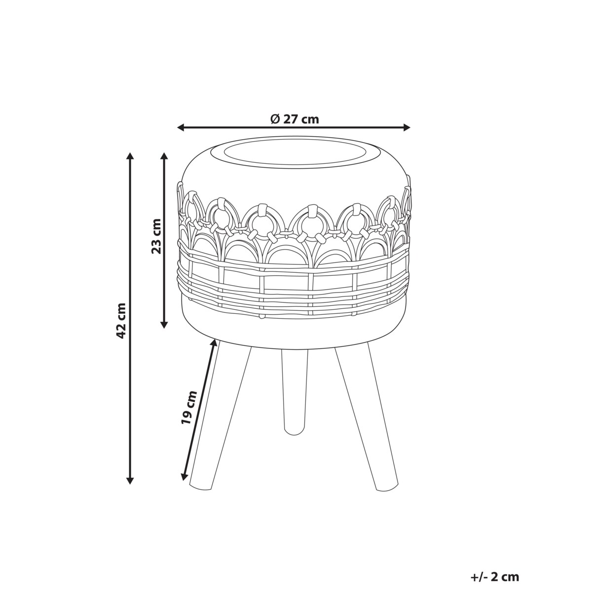Doniczka na stojaku 27 x 27 x 42 cm jasnobrązowa CYRTOMIUM