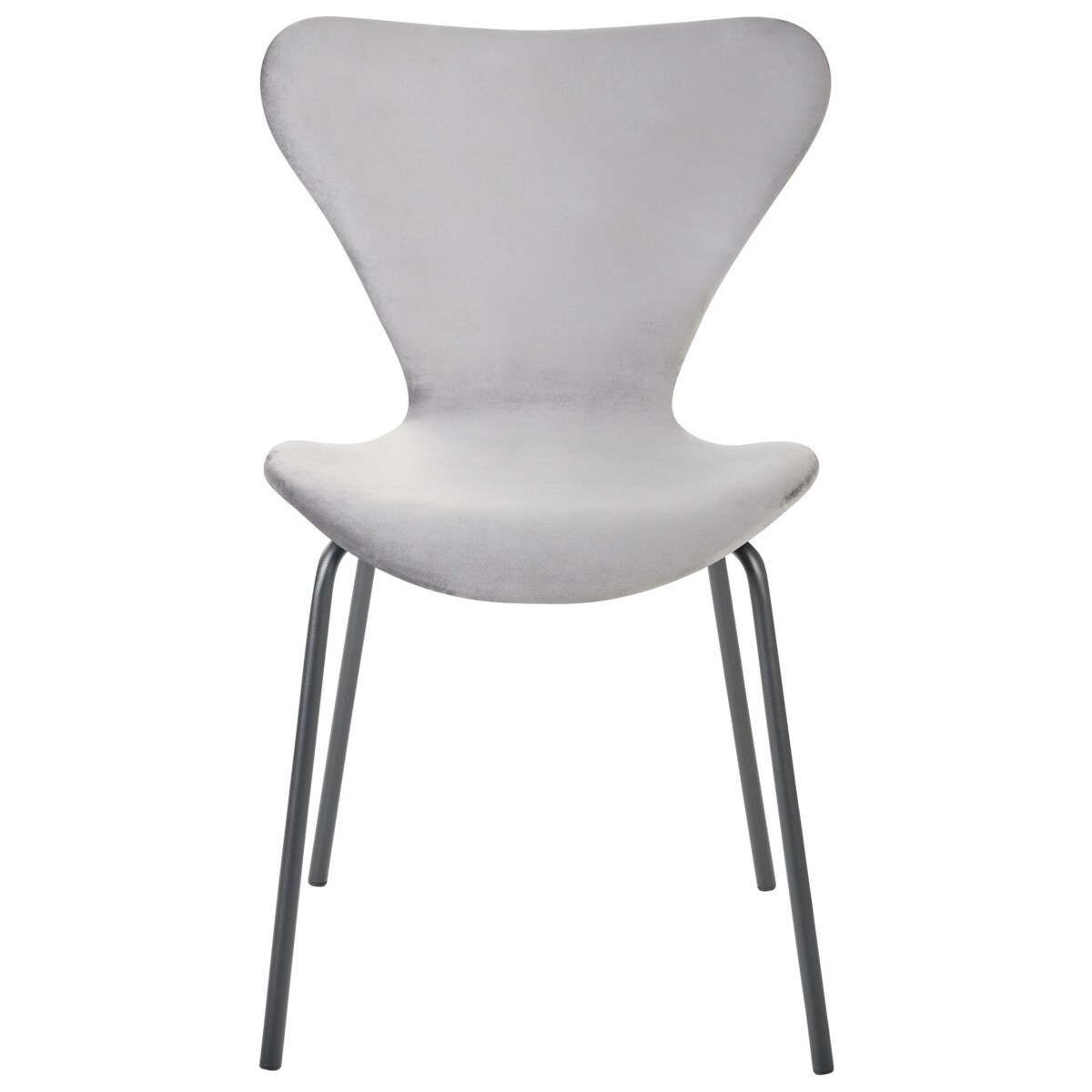 Zestaw 2 krzeseł do jadalni welurowy jasnoszary z czarnym BOONVILLE