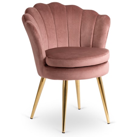Krzesło Muszelka Do Salonu Jadalni Toaletki Welurowe Glamour VIOLA Różowe