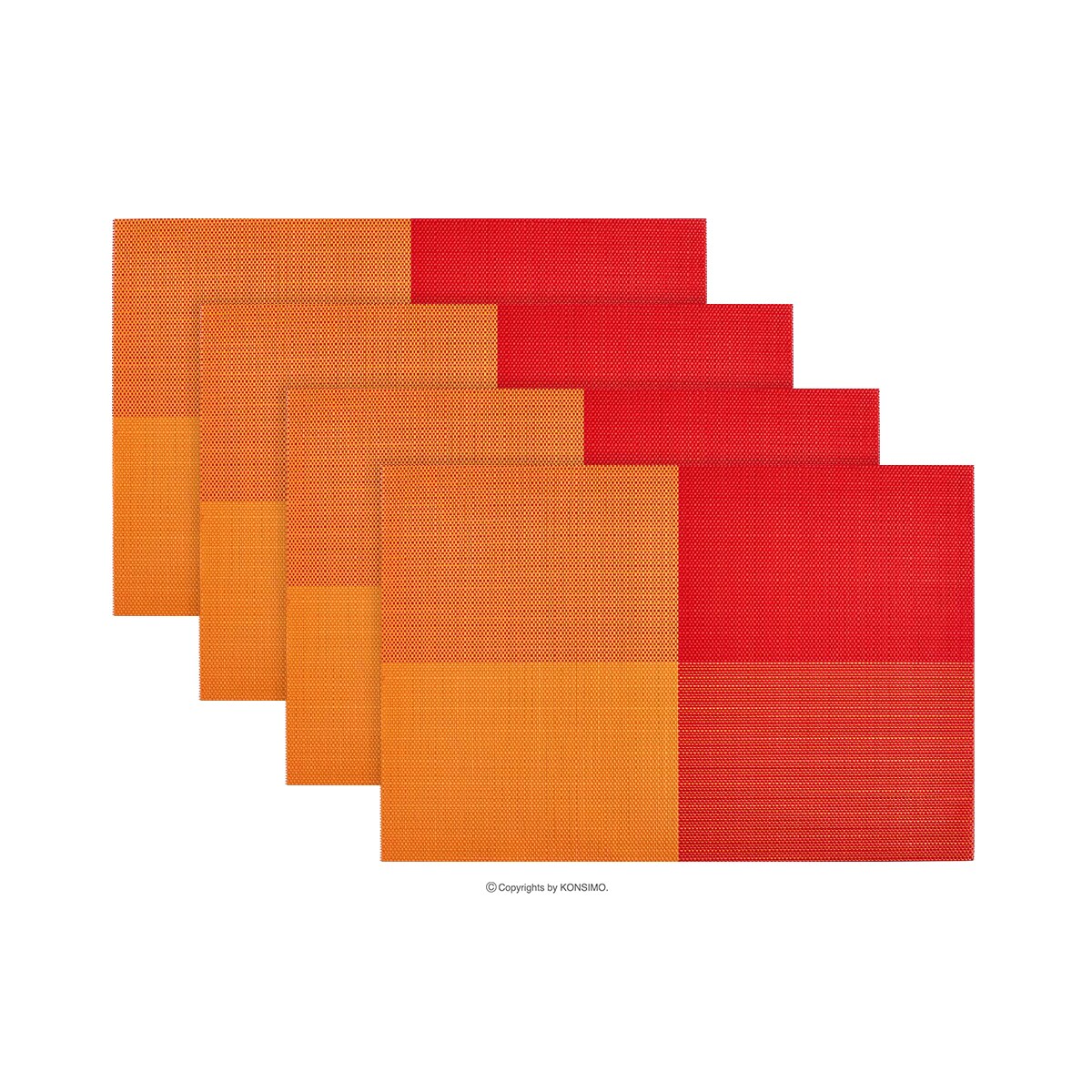 Konsimo LARUS Zestaw podkładek 4szt., czerwony/pomarańczowy