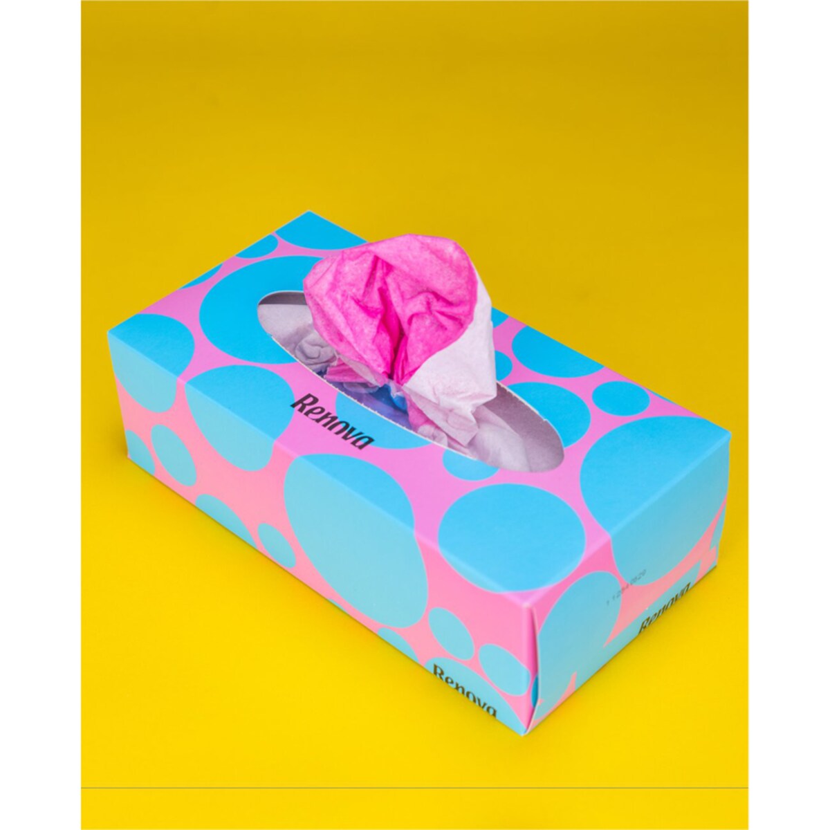 Wyciągane chusteczki higieniczne Renova niebiesko-różowe 80szt