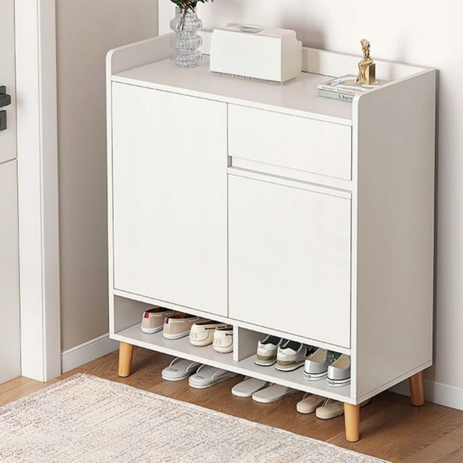 Nowoczesna komoda szafka biała pojemna miejsce na buty 60 cm z szufladą