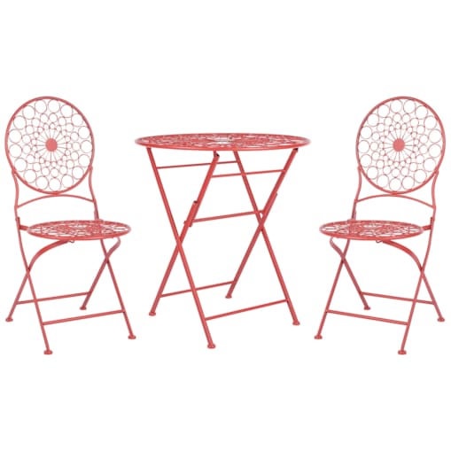 Zestaw mebli balkonowych metalowy czerwony SCARIO