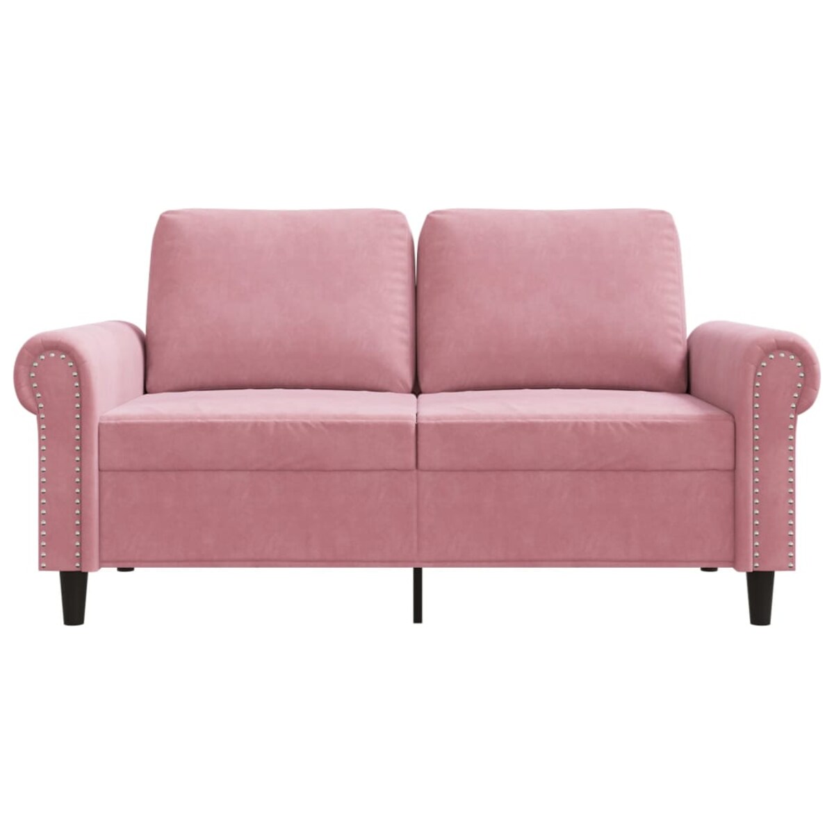 vidaXL Sofa 2-osobowa, różowy, 120 cm, tapicerowana aksamitem
