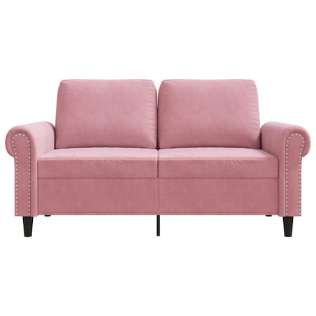 vidaXL Sofa 2-osobowa, różowy, 120 cm, tapicerowana aksamitem