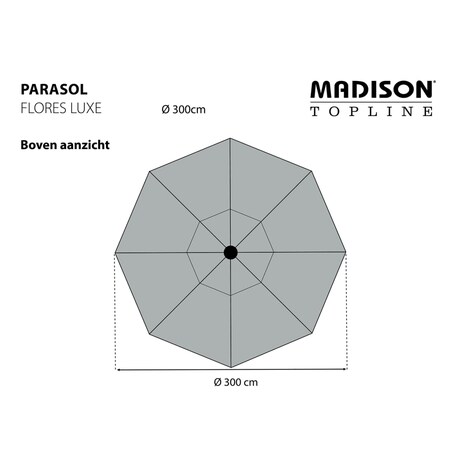Madison Parasol ogrodowy Flores Luxe 300 cm, okrągły, ceglana czerwień